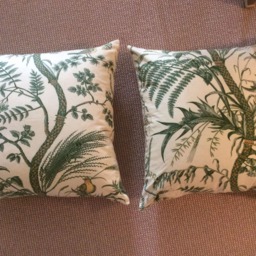 Brunschwig & Fils Bird Thistle in Green Pillow Cover - thumbnail 2