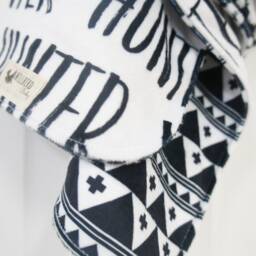 Personalized Minky Baby Blanket - Reversible Name Blanket, Monochrome - thumbnail 2
