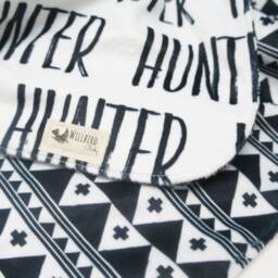 Personalized Minky Baby Blanket - Reversible Name Blanket, Monochrome - thumbnail 3