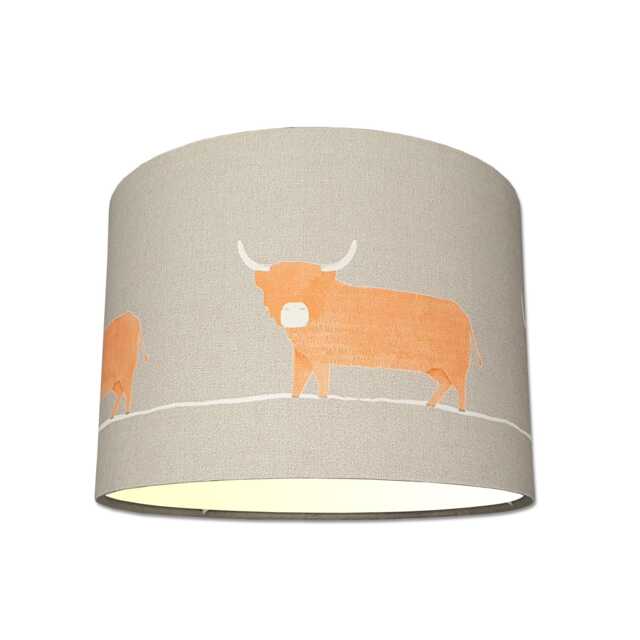 Lampshades in Voyage Maison Dougal Sandstone Highland Cow Fabric Handmade Free Delivery - image 1