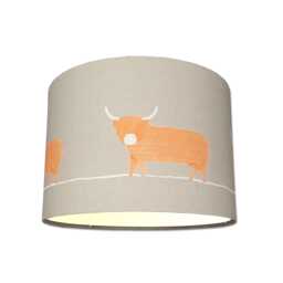 Lampshades in Voyage Maison Dougal Sandstone Highland Cow Fabric Handmade Free Delivery - thumbnail 1