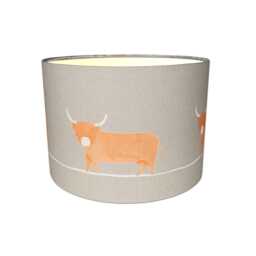 Lampshades in Voyage Maison Dougal Sandstone Highland Cow Fabric Handmade Free Delivery - thumbnail 2