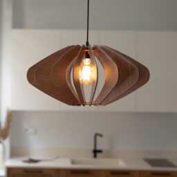 Wooden Ceiling Light, Wood Pendant Lamp, Modern Fixture, Kitchen Island, Mid Century Design, Scandinavian Style, Natural