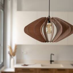 Wooden Ceiling Light, Wood Pendant Lamp, Modern Fixture, Kitchen Island, Mid Century Design, Scandinavian Style, Natural - thumbnail 2