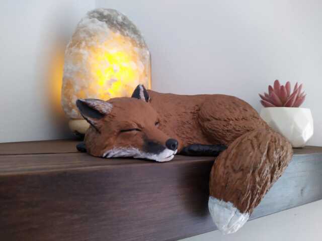 Liska The Fox Lightweight Shelf Sleeper Ornament - Hand-Painted Woodland Animal Figurine, Unique Birthday Gift - image 1