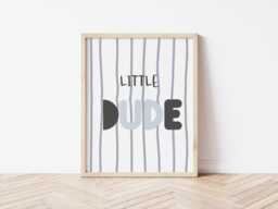 Boys Little Dude Bedroom Or Nursery Print, Childrens Wall Art, , Boho Themed Decor - thumbnail 1