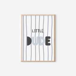 Boys Little Dude Bedroom Or Nursery Print, Childrens Wall Art, , Boho Themed Decor - thumbnail 2