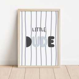 Boys Little Dude Bedroom Or Nursery Print, Childrens Wall Art, , Boho Themed Decor - thumbnail 3