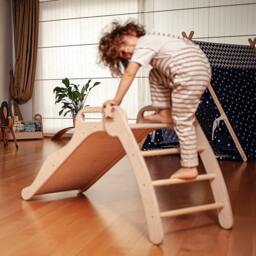 Montessori Slide, Wooden Baby Play Gym Slide, Foldable Slide - thumbnail 2
