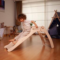 Montessori Slide, Wooden Baby Play Gym Slide, Foldable Slide - thumbnail 3