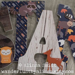 Fox Deer Owl Arrow Letters Custom Wooden Nursery Wood Name Arrow Moose Bear Raccoon Decor For Baby Shower Gift - thumbnail 3