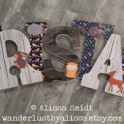 Fox Deer Owl Arrow Letters Custom Wooden Nursery Wood Name Arrow Moose Bear Raccoon Decor For Baby Shower Gift - thumbnail 2