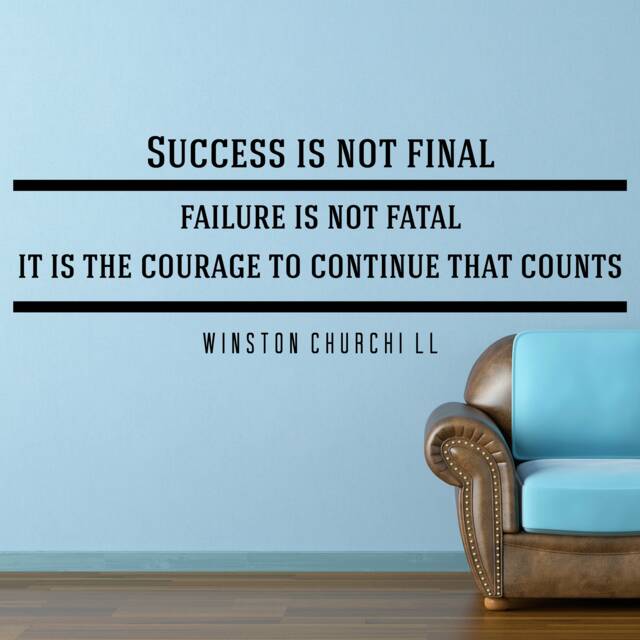 Winston Churchill Quote Wall Decal, Motivational Vinyl Sticker, Office Gym Art - image 1
