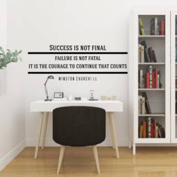 Winston Churchill Quote Wall Decal, Motivational Vinyl Sticker, Office Gym Art - thumbnail 3