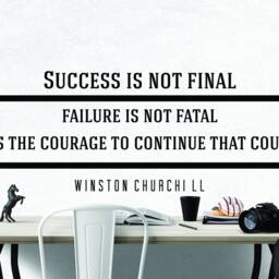Winston Churchill Quote Wall Decal, Motivational Vinyl Sticker, Office Gym Art - thumbnail 2