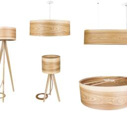 Ash Wood Veneer Floor Lamp - Handmade Scandinavian Style - thumbnail 4