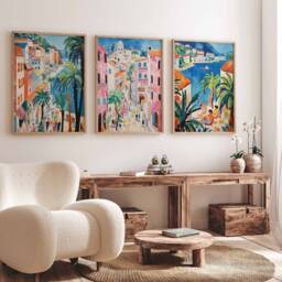 Set Of 3 Dubrovnik Travel Prints, Croatia Poster, Floral Wall Art, Prints - thumbnail 3