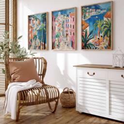Set Of 3 Dubrovnik Travel Prints, Croatia Poster, Floral Wall Art, Prints - thumbnail 2