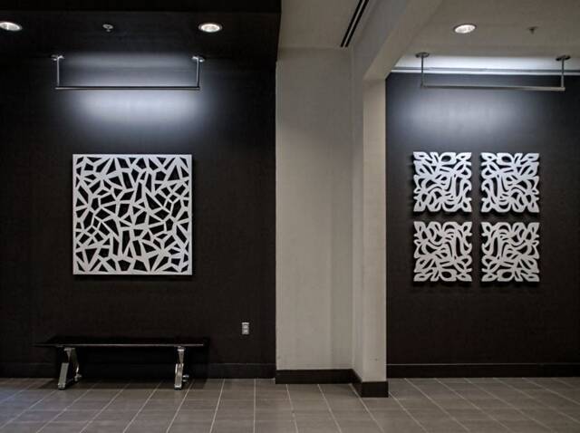 Honeycomb Braided Metal Wall Art Indoor Outdoor Privacy Screen - image 1