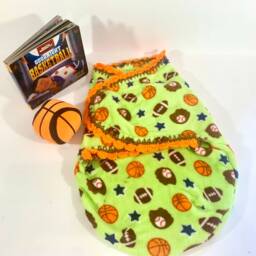 Sports Basketball Swaddle Baby Wrap Gift Set -3 Pc - thumbnail 2