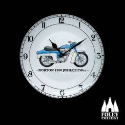 cmc Norton 1960 Jubilee 250Cc Twin - Classic British Motorbike Illustrated Fine Bone China Clock - thumbnail 2