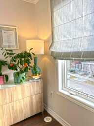 Custom Relaxed Roman Shade - Italian Sorrento Linen, Cordless - thumbnail 1