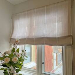 Custom Relaxed Roman Shade - Italian Sorrento Linen, Cordless - thumbnail 2