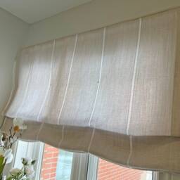 Custom Relaxed Roman Shade - Italian Sorrento Linen, Cordless - thumbnail 3