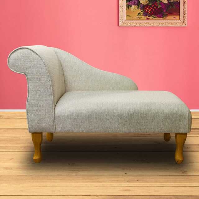 Cream Weave Chaise Longue - Mini Indoor Sofa Lounger Handmade in Britain - image 1