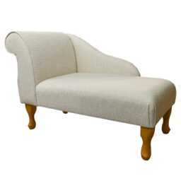 Cream Weave Chaise Longue - Mini Indoor Sofa Lounger Handmade in Britain - thumbnail 2