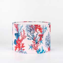 Pink Coral Drum Lampshade Handmade Coastal Decor - thumbnail 3