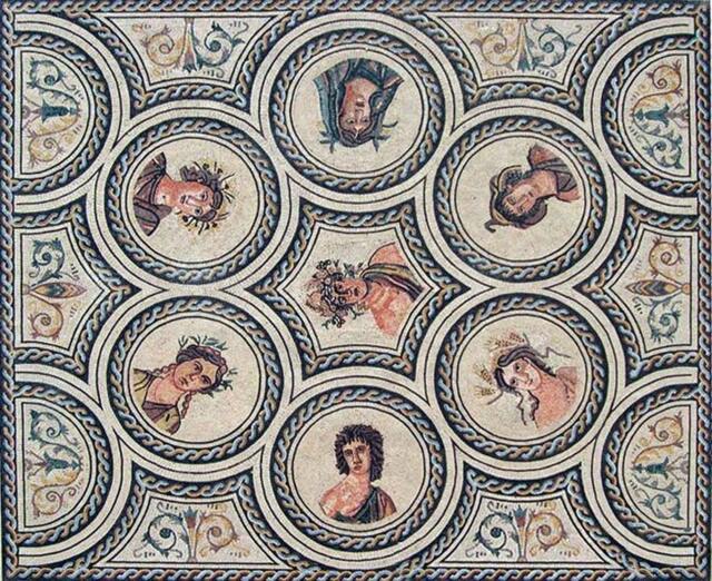 The 7 Gods Mosaic Roman Reproduction