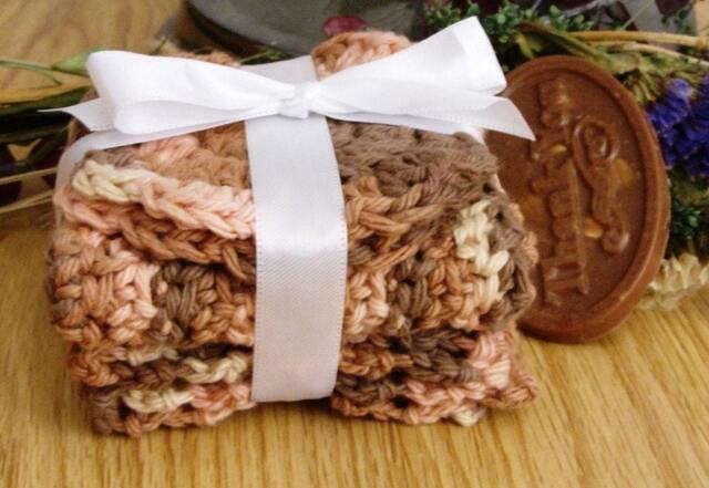 Wash Cloth Set - Face Cotton Brown - image 1