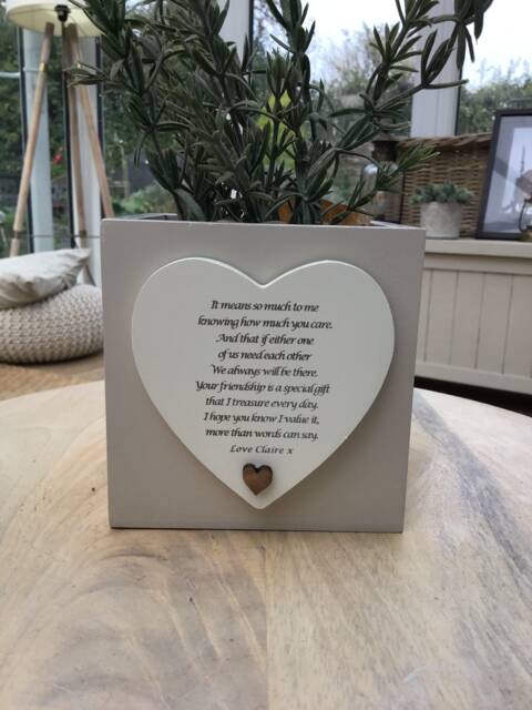 Personalised Best Friend Flower/Plant Pot Special Gift Shabby Chic Style. Friendship Lifelong Christmas Birthday Any Names
