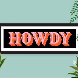 Framed Howdy Print, Panoramic Fun Wall Art, Western Style Cowboy Themed Prints, Hallway Print - thumbnail 3