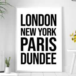 Dundee Iconic Bold Town Scotland Print Poster - Perthshire Gift Bespoke A5 A4 A3 Framed Or Unframed - thumbnail 3