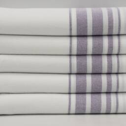 "Beach Towel, Purple Strped Towel, White Towel, Cotton Towel, Pool Towel, Sauna Towel, Spa Towel, Turkish Towel, 40""x68" - thumbnail 2