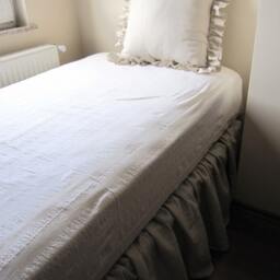 Linen Bedskirt, Twin Xl Full, Queen King Linen Dust Ruffle Bed Skirt Solid Gray Pink Ivory White Beige Denim Blue Dorm Bedding Nurdanceyiz - thumbnail 2
