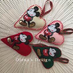 Felt Christmas Ornaments Felt Decoration Sequin Mickey Mouse One Ornament Heart Holiday Accessory D??cor Shower Baby Gift - thumbnail 2