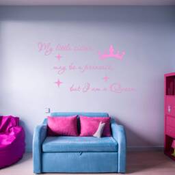 Vwaq My Little Sister May Be A Princess, But I Am Queen Vinyl Wall Quotes Decal - thumbnail 2