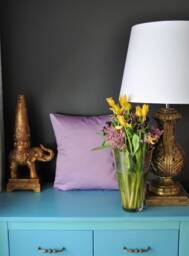Lavender Cotton Pillow Cover 37x39 cm, Lilac Cushion Cover, Cottagecore Decor, Handmade Snap Closure, Bedroom Accent