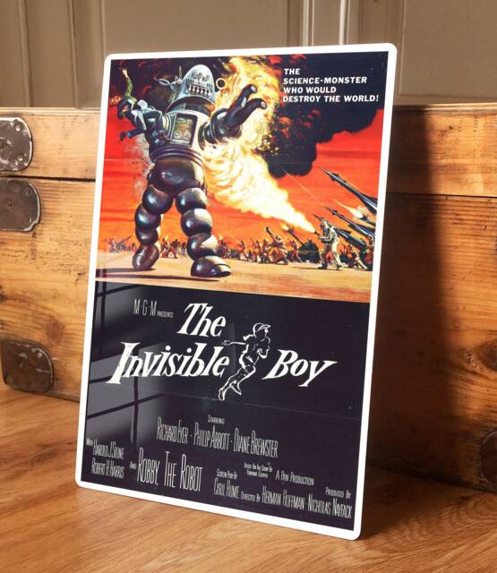 Home Wall Art Print Vintage The Invisible Boy Metal Film Poster Sci Fi Movie Advert B Plaque, Waterproof, 200mm X 305mm - image 1