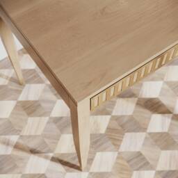 Mid-Century Modern Oak Desk With Brass Details, Solid Wood Office - thumbnail 3