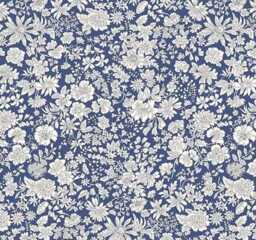 Liberty Floral Fitted Crib Sheet, Navy Blue Baby Bedding - thumbnail 1