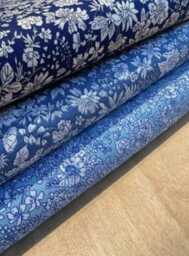 Liberty Floral Fitted Crib Sheet, Navy Blue Baby Bedding - thumbnail 4