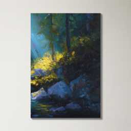Vibrant Canvas Wall Art Nature Waterfall Painting Triptych Home Decor For Living Room, Bedroom Botanical & Garden Hanging - thumbnail 4