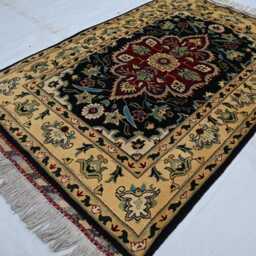 Beige 3'5x5'3 Ft Tribal Afghan Handmade Wool Rug, Medallion Heriz Area Turkmen Hand Knotted 3x5 Kitchen Bedroom Rug - thumbnail 2