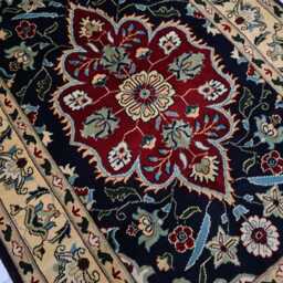 Beige 3'5x5'3 Ft Tribal Afghan Handmade Wool Rug, Medallion Heriz Area Turkmen Hand Knotted 3x5 Kitchen Bedroom Rug - thumbnail 4