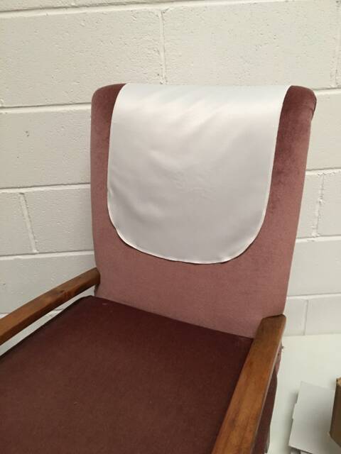 Pack Of 4 Plain White Satin Weave Shiny Overlocked Edge Chair Back Covers Antimacassar Head Rest Protection Xs - image 1