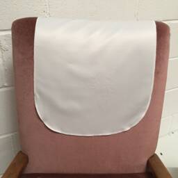 Pack Of 4 Plain White Satin Weave Shiny Overlocked Edge Chair Back Covers Antimacassar Head Rest Protection Xs - thumbnail 2